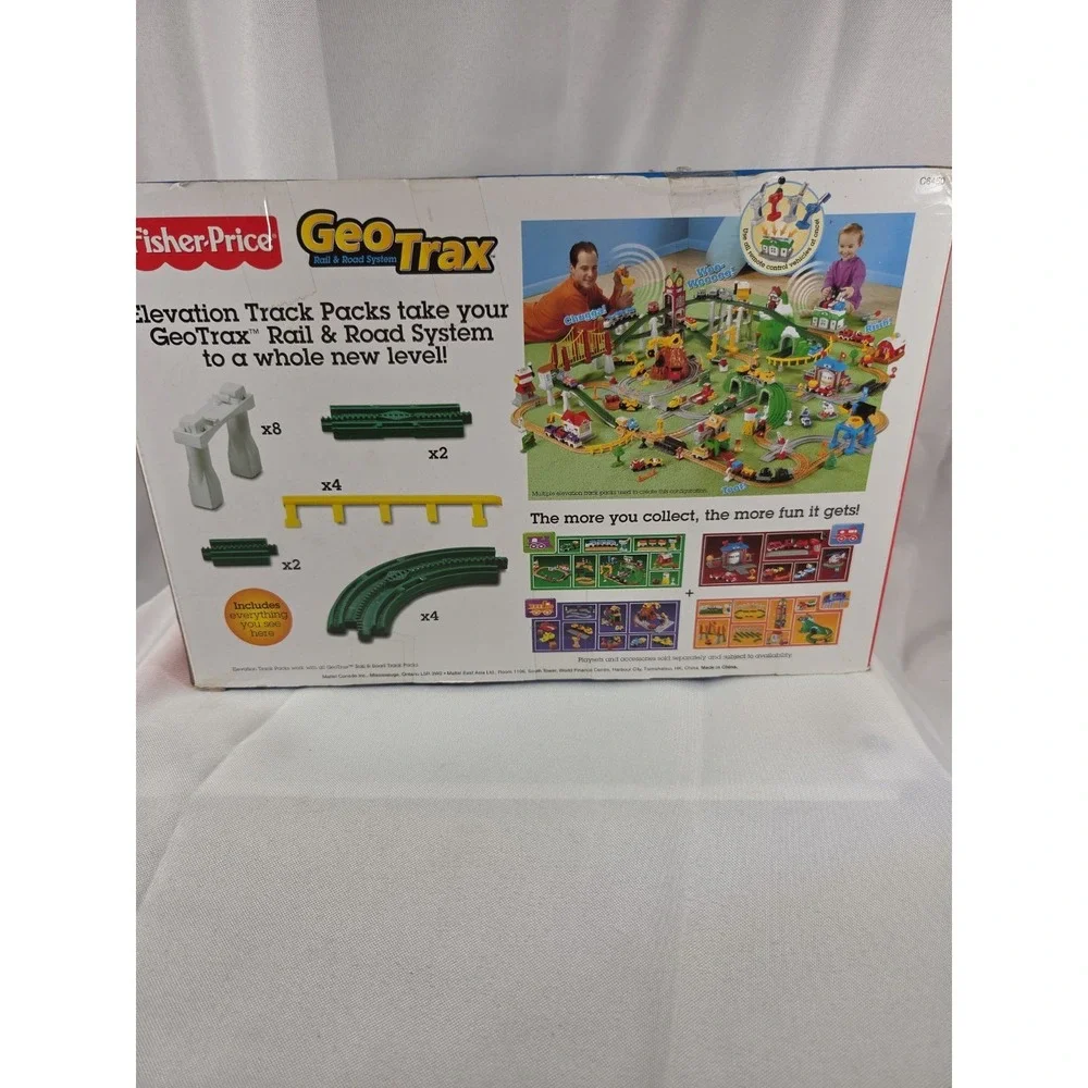Fisher Price GeoTrax Elevation Track Pack Flats C6450  Mattel Train New In Box